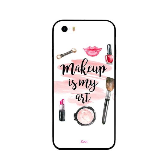 جراب ظهر بطبعة عبارة Makeup Is My Art لابل ايفون 5S