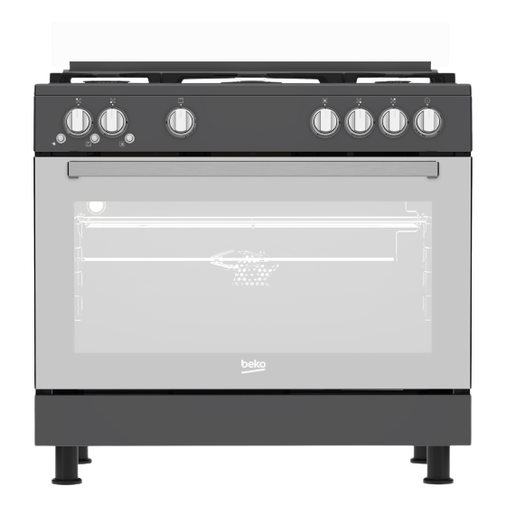 Beko Gas Cooker, 5 Burners, Bohemian Anthracite - GGR 15115 DX NA