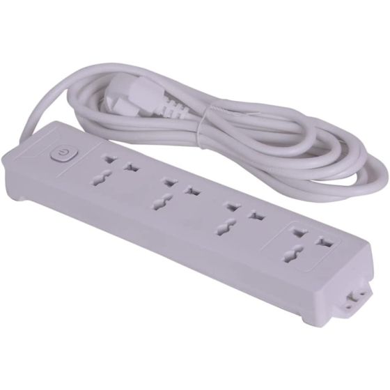 Itel Power Strip, 4 Sockets and Switch, White - ISF-1421W