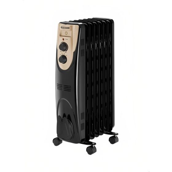 دفاية زيت بلاك اند ديكر، 7 ريشة، 1500 وات، اسود - OR070D-B9