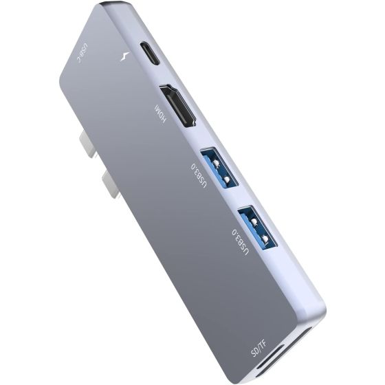 موزع USB فئة C 7 في 2 لماك بوك اير، وماك بوك برو 13 بوصة، 15 بوصة - رمادي
