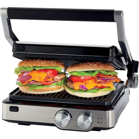 Kenwood Electric Grill, 2000 Watt, Silver and Black- HGM80.000SS