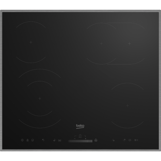 Beko Electric Built-In Hob, 4 Burners, Black-HIC 64503 TX