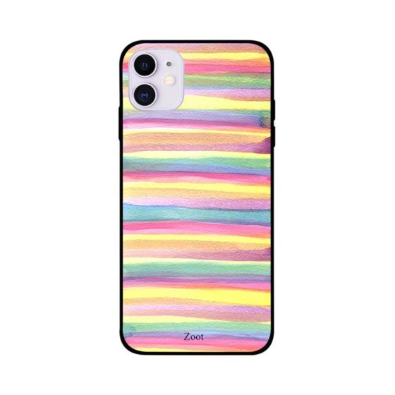 Mutlicolor Stripes Printed Back Cover for Apple iPhone 11