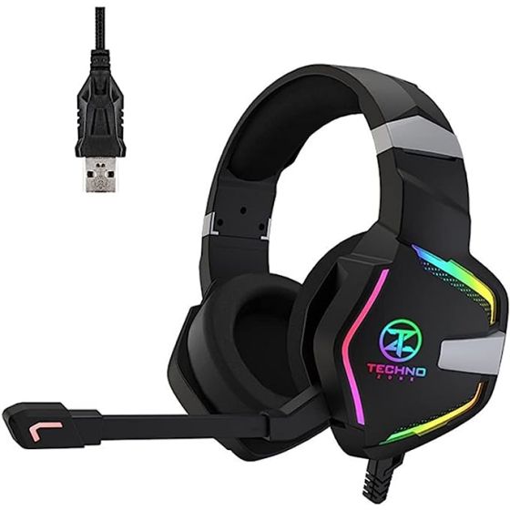 Techno Zone RGB | Microphone | USB Jack with Software | PC Laptop & PS 4 K-69 New Version