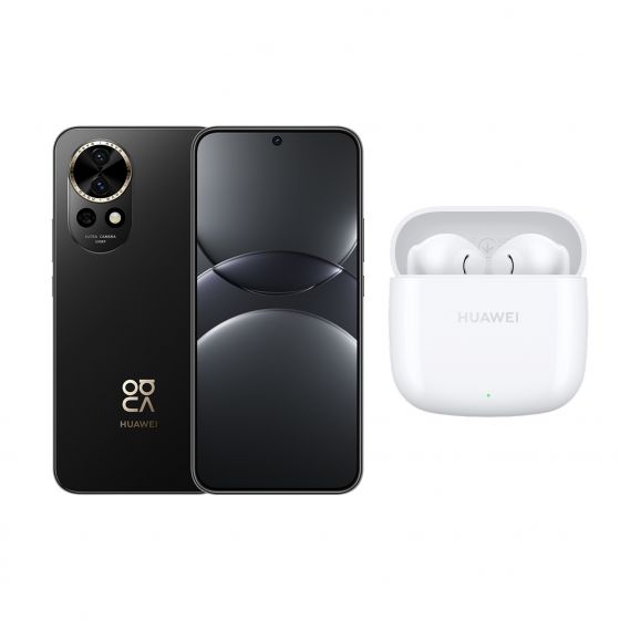 Huawei Nova 13, 256GB, 12GB RAM, 4G LTE, Dual SIM - Black with Huawei FreeBuds SE 2 - Ceramic White