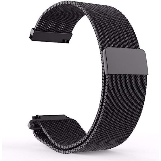 Milanese Loop 22mm for Samsung Gear S3 Frontier, Samsung Gear S3 Classic, Samsung Galaxy Watch 46mm, Stainless Steel Replacement Watch Band 22mm (Black)