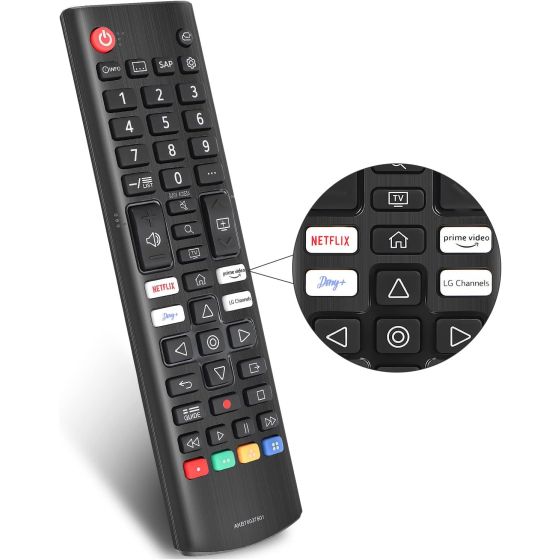 Remote Control for LG Smart TV AKB76037605 - Black