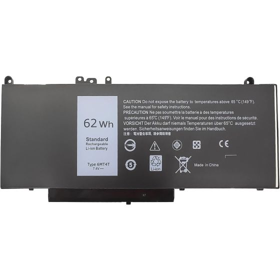 Replacement Laptop Battery for Dell Laptops, 8500 mAh - Black