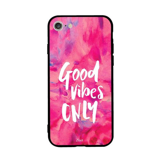 جراب ظهر بطبعة عبارة Good Vibes Only لابل ايفون 7