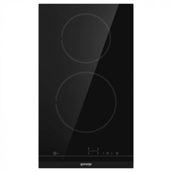 Gorenje Electric Built-in Hob, 30cm, 2 Burners, Timer, Black - ECT321BCSC