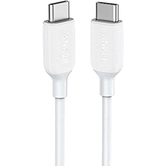 كابل شحن من USB فئة C إلى USB فئة C انكر باور لاين III، بطول 3 قدم، ابيض - AKA8852H21