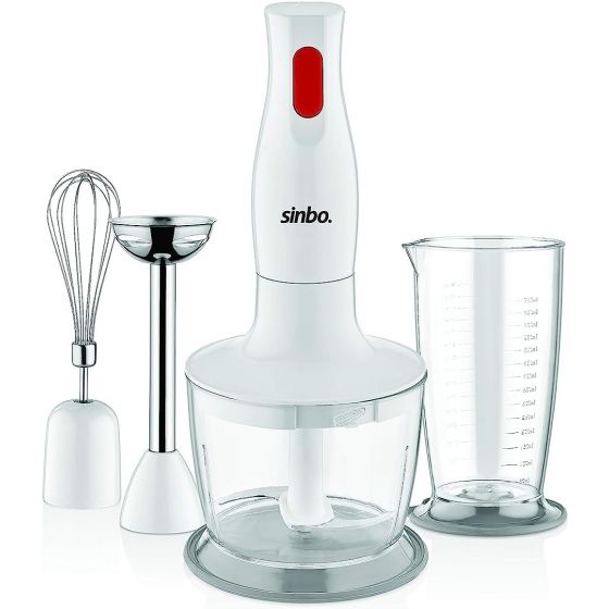 Sinbo Hand Blender Set, 700ml, 350 Watt, White - SHB3147