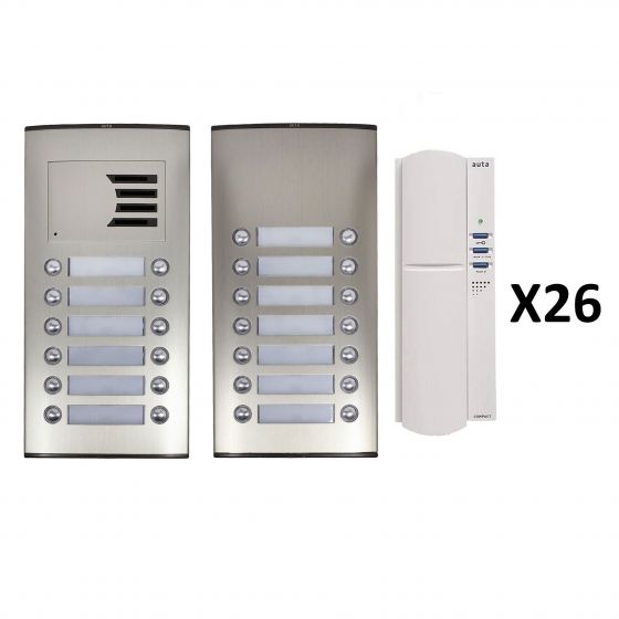 Auta Outdoor Intercom, 26 Lines, Silver and White - 749735
