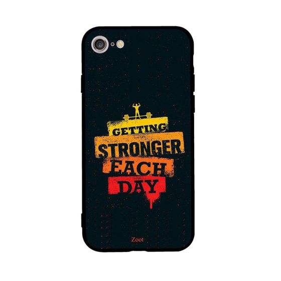 جراب ظهر بطبعة عبارة Getting Stronger Each Day لابل ايفون 7