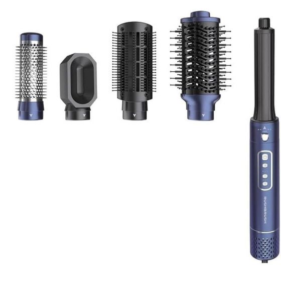 Rushbrush AirWrapper with attachments, 4 Heat settings - Navy Blue
