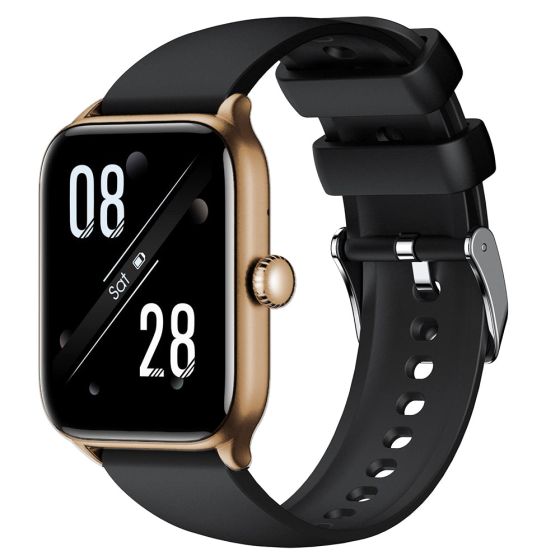 Riversong Motive 6 Pro Smart Watch, Gold Case with Black Silicone Strap - SW62