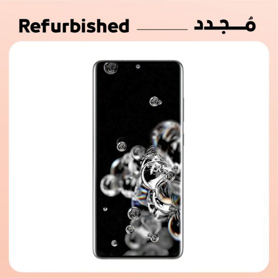 سامسونج جالكسي S20 الترا مجدد، سعة 128 جيجا، رام 12 جيجا، شبكة 4G، بشريحتين اتصال - اسود، فئة بلاتنيوم - ضمان 12 شهر من التاجر