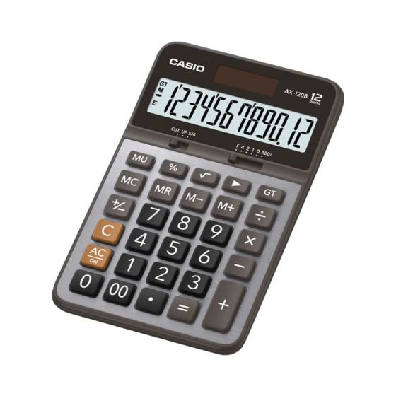 Casio Practical Calculator, Black and Grey - AX-120B
