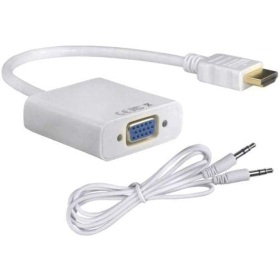 HDMI Input To VGA Adapter Male To Female 1080P Video Converter From HDMI To VGA Cord Cable Connector With Audio and Micro USB Powered for PC/Laptop/Monitor