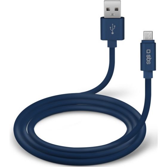 كابل اس بي اس بولو مايكرو USB للشحن ونقل البيانات، 1 متر - ازرق