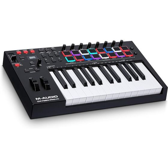 M-Audio Oxygen Pro 25 Keyboard Controller with Beat Pads - Black and White