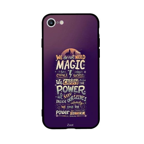 جراب ظهر بطبعة عبارة We Do Not Need Magic Power To Change The World لابل ايفون 6