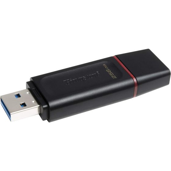 فلاش درايف USB كينجسون داتا ترافلر، 256 جيجابايت، اسود - DTX/256GB