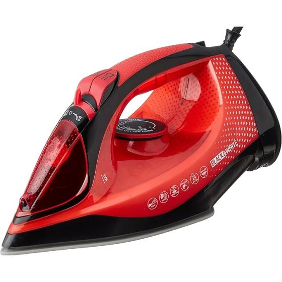 مكواة بخار بلاك اند وايت، 2200 وات، اسود واحمر - SI-2300