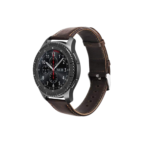 For Samsung Gear S3 leather watch band crazy horse leather suede strap brown