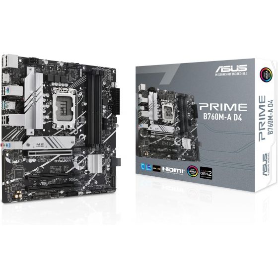 ماذربورد اسوس برايم B760M-A D4، مقبس LGA 1700، مايكرو ATX، رام DDR4، واي فاي