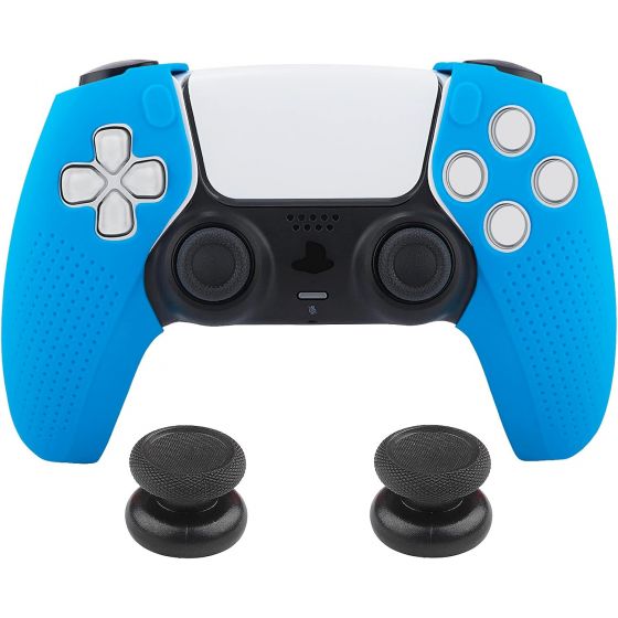 WeProGame Silicone Cover For PlayStation 5 Controller With Analog Caps - Blue and Black