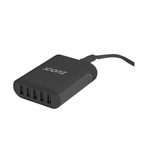 Iconz USB-A Hub, 5 Ports, 1.5 Meters, Black - CS58