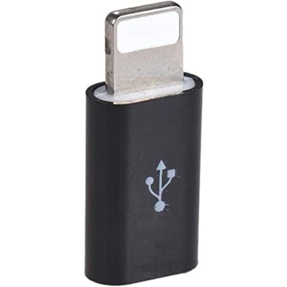 محول مايكرو USB انثي الي لايتنينج ذكر لابل ايفون 8 بلس - اسود