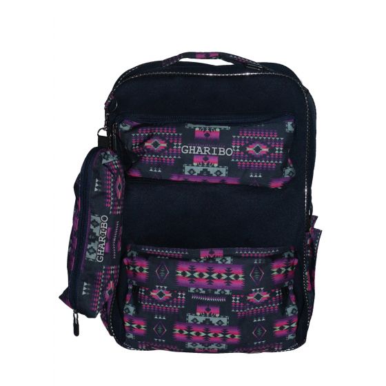 Gharibo Bags School Backpack With Pencil Case For Kids, Motif Pattern - Navy