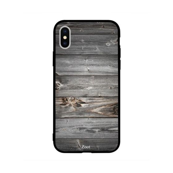 Wooden Grey And Black Printed Back Cover for Apple iPhone XS Max