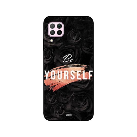 Cielito Black Rose Design Be Yourself Printed Back Cover for Huawei Nova 7i