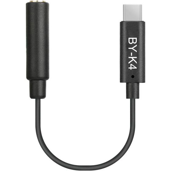 Boya By-K4 3.5Mm Female Trs To Male Usb Type-C Adapter Cable Connector Dongle - Compatible With Samsung Galaxy, Pixel, Moto, Htc, Ipad Pro Smartphones And Tablets - Usb C To 3.5Mm Audio Adapter