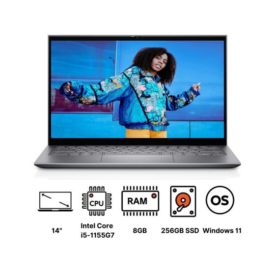 Dell Inspiron 5410 2 in 1 Convertible x360 Laptop, Intel Core i5-1155G7, 14 Inch, 256GB SSD, 8GB RAM, Intel Iris Xe Graphics, Windows 11 - Platinum Silver