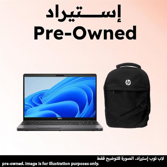 Dell Latitude 5500 Laptop, Intel Core i5-8365U, 256GB SSD, 8GB RAM, 15.6 Inch FHD Display, Intel UHD Graphics 620, Windows 10 Pro- Black with Packback  (Pre-Owned), Grade A, 6 Months Warranty