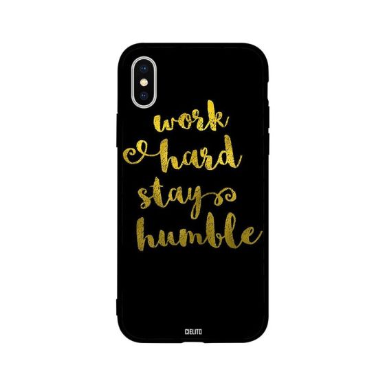 Work Hard Stay Humble Printed Back Cover for Apple iPhone XS