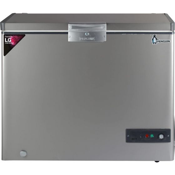Penguin Defrost Chest Deep Freezer, 303 Liters, LG Compressor, Silver - ES341L