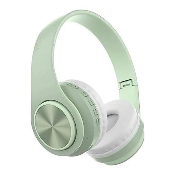 Wired and Wireless Over Ear Headphones, Green - P68
