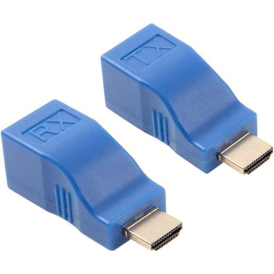 LDOC HDMI Extender Adapter, HDMI to RJ45 Ethernet Network Converter Over by Cat5-e/6 Cable Splitter 1080p up to 30m/98ft Repeater for HDTV HD TV DVD PS4 STB, 100 Feet