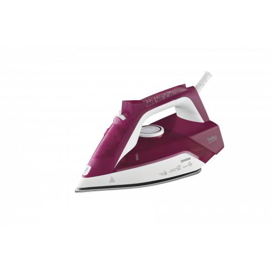 Beko Steam Iron, 240 ml, 2600 Watt, White and Red - SIM 3126 R