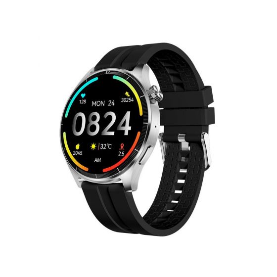 Smart GL 3 Plus Smart Watch - Silver Case and Black Strap