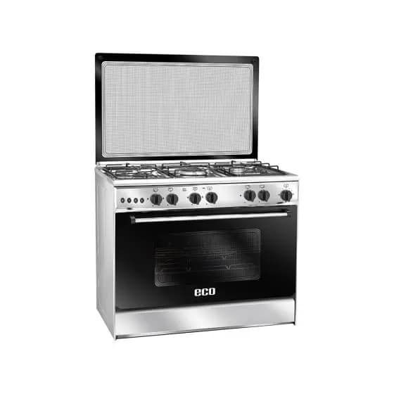 Unionaire Eco Gas Cooker, 5 Burners, Silver and Black - C69SSAC-447-F-ECO2WAl