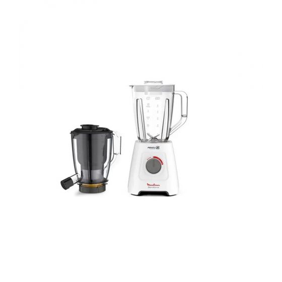 Moulinex Electric Blender with Juicer, 1.25 Liters, 600 Watts, White and Black - LM42Q110
