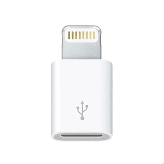 محول كيندكس لايتنينج ذكر الي مايكرو USB انثي لاجهزة ابل، ابيض - Kx1005