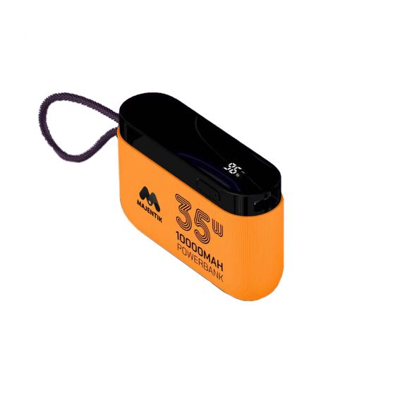 Majentik Power Bank, 10000mAh, 2 Ports, Yellow - MJ-13